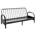 thumbnail image 3 of Black Adjustable Futon Frame | Sturdy Metal | Modern Contemporary Style | 77.5" W x 53.5" D | L-Shape to Lay-Flat | Sleek Black Finish | Primary Living Space | China, 3 of 7