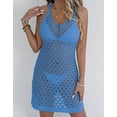 thumbnail image 5 of Beach Cover Up for Women Sleeveless Spaghetti Strap Swimsuit Cover Up Hollow Out Seethrough Sexy Crochet Cover Up Shermie, 5 of 6