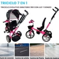 thumbnail image 4 of Triciclo Evolutivo Para Niños Tipo Carriola Asiento 360° 7 En 1 Luz Y Sonido Rosa, 4 of 5