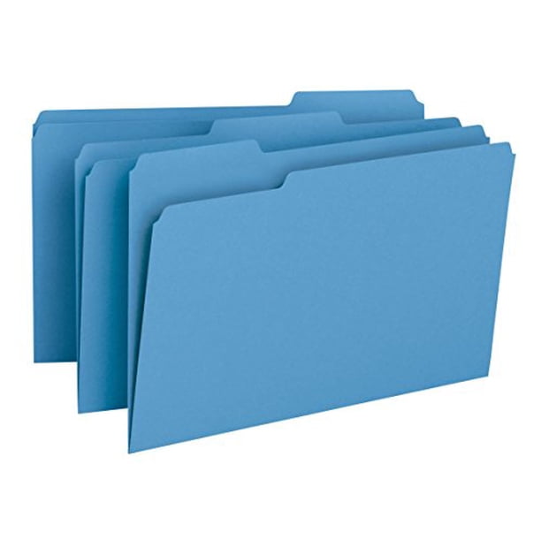 Smead File Folder, 1/3Cut Tab, Legal Size, Blue, 100 per Box (17043