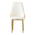 thumbnail image 2 of Dining Chair with PU Leather White solid wood metal legs (Set of 2), 2 of 6
