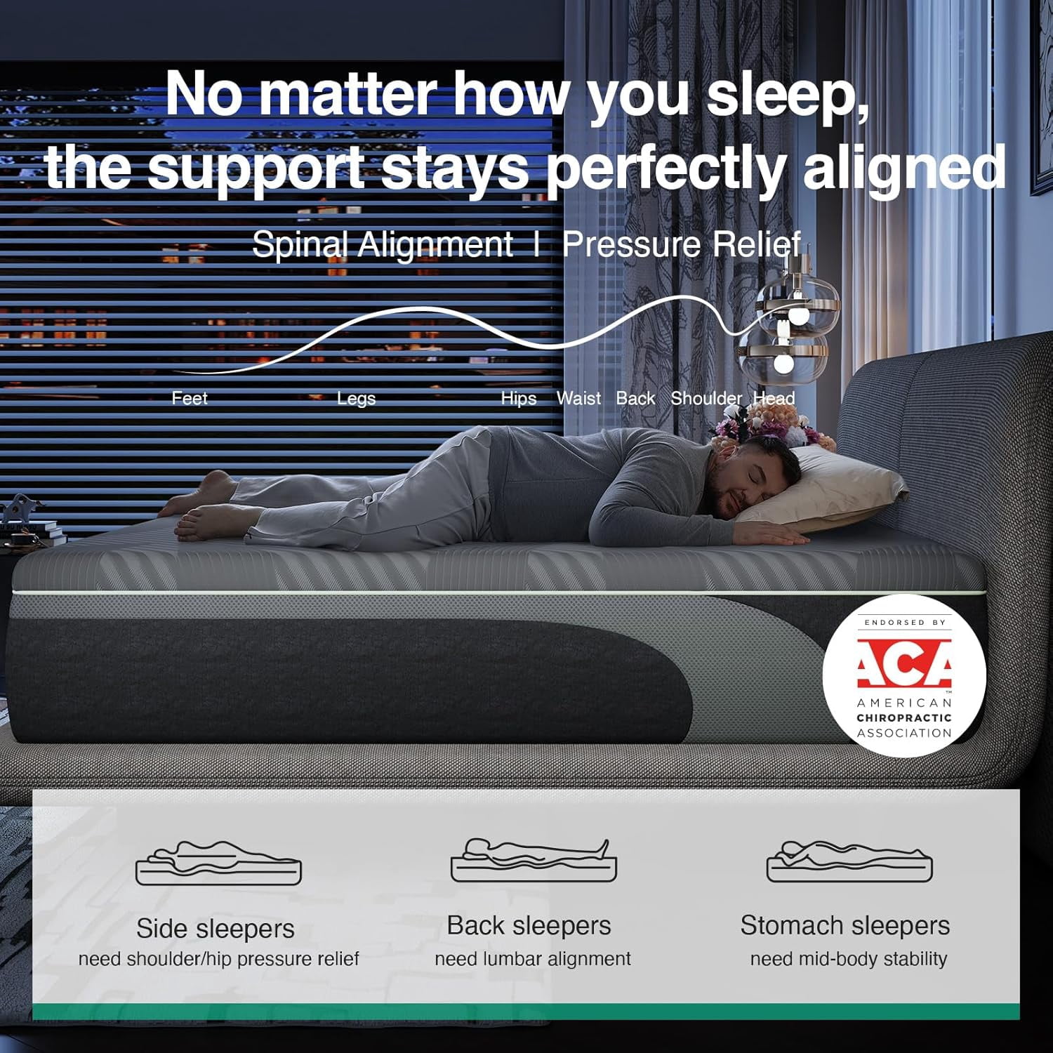 Novilla AiryFlow Gel Memory Foam King Size Mattress 14 inch Cooling Mattresses in a Box,Dynamic Support,Medium Firm,Dark Gray
