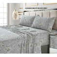 thumbnail image 2 of Tribeca Living 300 Thread Count Cotton Extra Deep Pocket Printed Sheet Set, Cal King, Colmar Silver Grey/Multi California King Colmar Silver Grey/Multi, 2 of 2