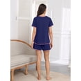 thumbnail image 5 of MINTREUS Pajama Set for Women 2 Piece Lounge Set Short Sleeve Tops and Shorts Soft Sleepwear with Pockets S-2X, 5 of 8