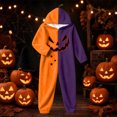 thumbnail image 5 of LILIYA Halloween ONESIE, Unisex Hooded Jumpsuit, Color Block Plush Loungewear with Front Pockets, Relaxed Fit 1-Piece Bodysuit, Cozy Holiday Sleepwear for Couples, 5 of 6
