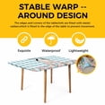 thumbnail image 4 of Easter Bunny Table Cloths for 4 Foot Rectangle Tables, Colorful Eggs Cute Rabbit Blue White Check Patio Waterproof Elastic Fitted Tablecloths, Washable Rectangular Table Cover for Camping, 4 of 8