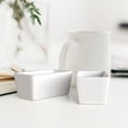 thumbnail image 3 of EeaseCA 2 Pcs Ceramic Sugar Bowls Flat Bottom Rectangular Sugar Jars Containers for Cafe Home Kitchen, 3 of 6