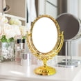 thumbnail image 3 of Tabletop Makeup Mirror /Rotation Platform Mirror/ Elegant/ Decorative/ Retro Desk Vanity Mirror Desktop Stand Mirror for Bath Gold Oval, 3 of 8