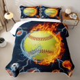 thumbnail image 2 of Castle Fairy Yellow Softball Twin Quilt Set,Sport Theme Twin Coverlet Set,Orange Red Blue, 2 of 7