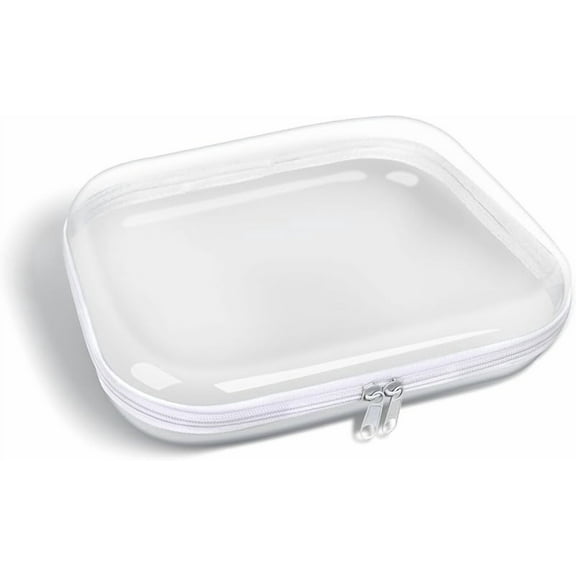 Clear Hard Shell Zipper Case,3PCS Transparent Clear Zipper Pouches,Hard Side Plastic Case Set,Portable Travel Storage Organizer Bins