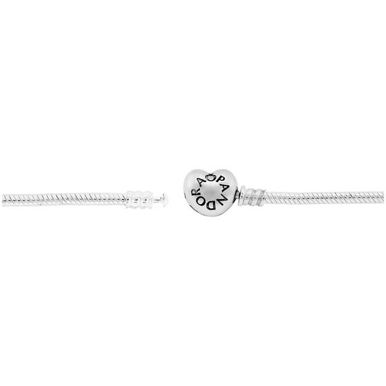 PANDORA - Moments Silver Bracelet with Heart Clasp 19CM - 590719-19 ...