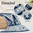 thumbnail image 3 of Vintage Ethnic Pillow Protectors with Zipper Standard Size, Boho Tribes Modern Blue Middle Century Soft Brushed Breathable Throw Pillow Covers, Pillowcase for Couch Sofa Bedroom Living Room 20"x26", 3 of 9