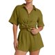 thumbnail image 1 of Conjuntos de 2 piezas para mujer: camisa de manga larga con botones y pantalones cortos, pijamas, chándal informal, tallas S-L, 1 of 8