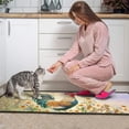 thumbnail image 3 of Chic Rooster Kitchen Mat，Luxurious Crystal Velvet with Sleek Black Edge, Sizes 120x43cm and 43x76cm, 3 of 7