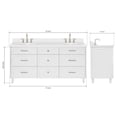 thumbnail image 4 of ARIEL Monroe 73 Inch Double Oval Sink Bathroom Vanity With Pure White Quartz Countertop 1.5 Inch Edge In White, 4 of 8