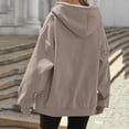 thumbnail image 4 of Lumtrix Hoodies for Women Zip Up,Y2K Oversized Sweatshirts Hooded Long Sleeve Fleece Lined Casual Hoodie Soft Outerwear 2025 Clothes Light Brown XL, 4 of 4