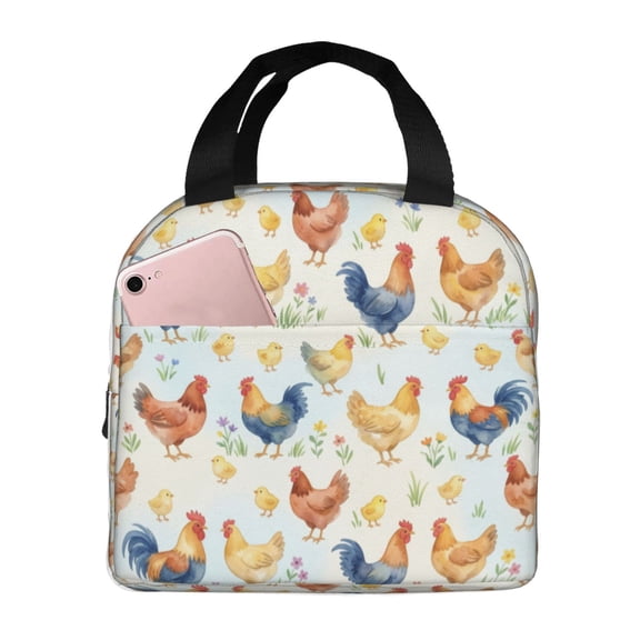Chicken Lunch Bag For Women Men, Insulated Reusable Lunch Tote Bag, Large Capacity Lunch Box For Work, Leakproof Cooler Lunch Bag For Office Picnic Travel