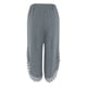 thumbnail image 5 of Pantalones casuales de algodón y lino de color liso y cintura alta para mujer, 5 of 5