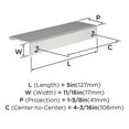 thumbnail image 3 of Amerock Streamline II 5 inch (127mm) Length Polished Chrome Cabinet Finger Edge Pull, 10 Pack, 3 of 4