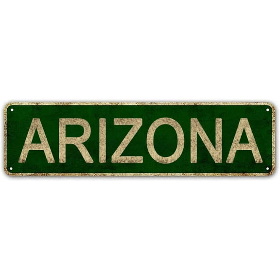 Arizona Sign, America State Name Vintage Metal Tin Sign, Wall Decor for Office/Home/Classroom 4x16 Inches