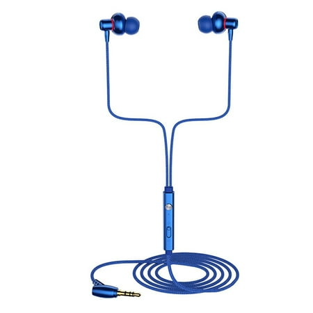 Deyuer Wired Earphone Stereo Mega Bass Volume Adjustable 3.5mm Wire Control with Mic In-ear Earbud for Live Streaming