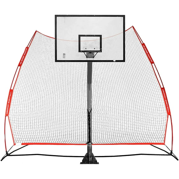 Rukket Basketball Air Defense Return Net Guard and Backstop, Choose 12x13 XL Return Net or 6x10 Adjustable Return Net, Hoop Rebound Back Netting Attachment for Yard, Home & Residential Use
