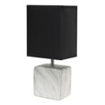thumbnail image 1 of Simple Designs Petite Marbled Ceramic Table Lamp with Fabric Shade, White with Black Shade, 1 of 6
