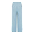 thumbnail image 3 of Flmaly vacation outfits for women High Waistband Womens Linen Beach Pants Casual Elastic High Waisted Wide Leg Loose Comfy Trousers With Pockets Vacation Outfits, 3 of 6