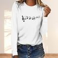 thumbnail image 2 of Hfiengba Women's Graphic Tee Casual Loose Fit Crew Neck Long Sleeve Shirts Fashion Printed Tops Soft Clothes (XL, White 2), 2 of 4