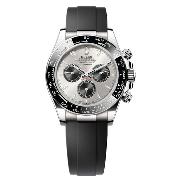 Pre-Owned Rolex Cosmograph Daytona 116519LN-0006 – White Gold with Black Ceramic Bezel & Oysterflex Rubber Strap