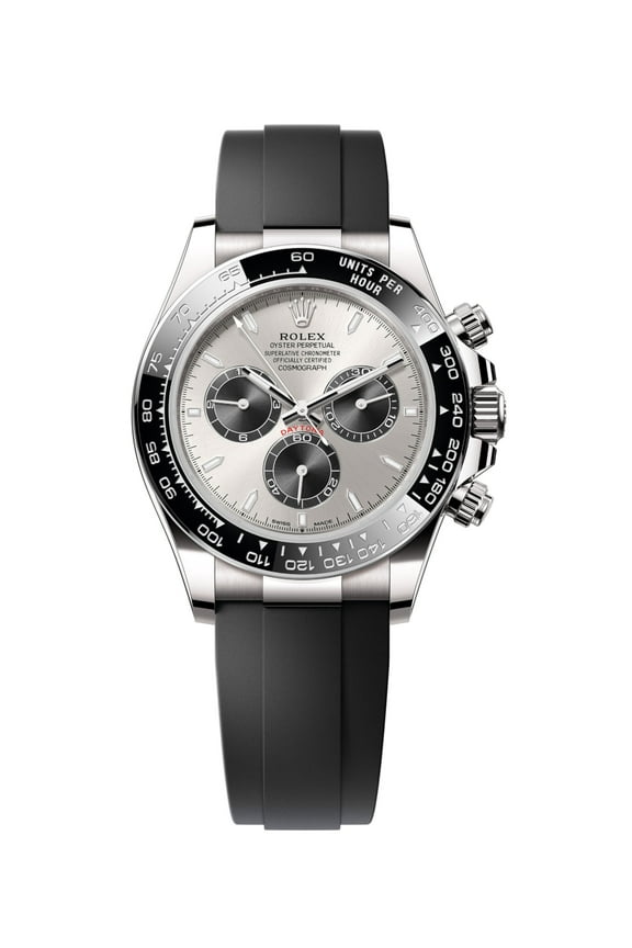 Pre-Owned Rolex Cosmograph Daytona 116519LN-0006 White Gold with Black Ceramic Bezel & Oysterflex Rubber Strap