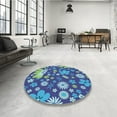 thumbnail image 4 of Ahgly Tapis Rectangulaire Lavable en Machine Intérieur Transitionnel Bleu Saphir, 2 Pieds x 5 Pieds, 4 of 7