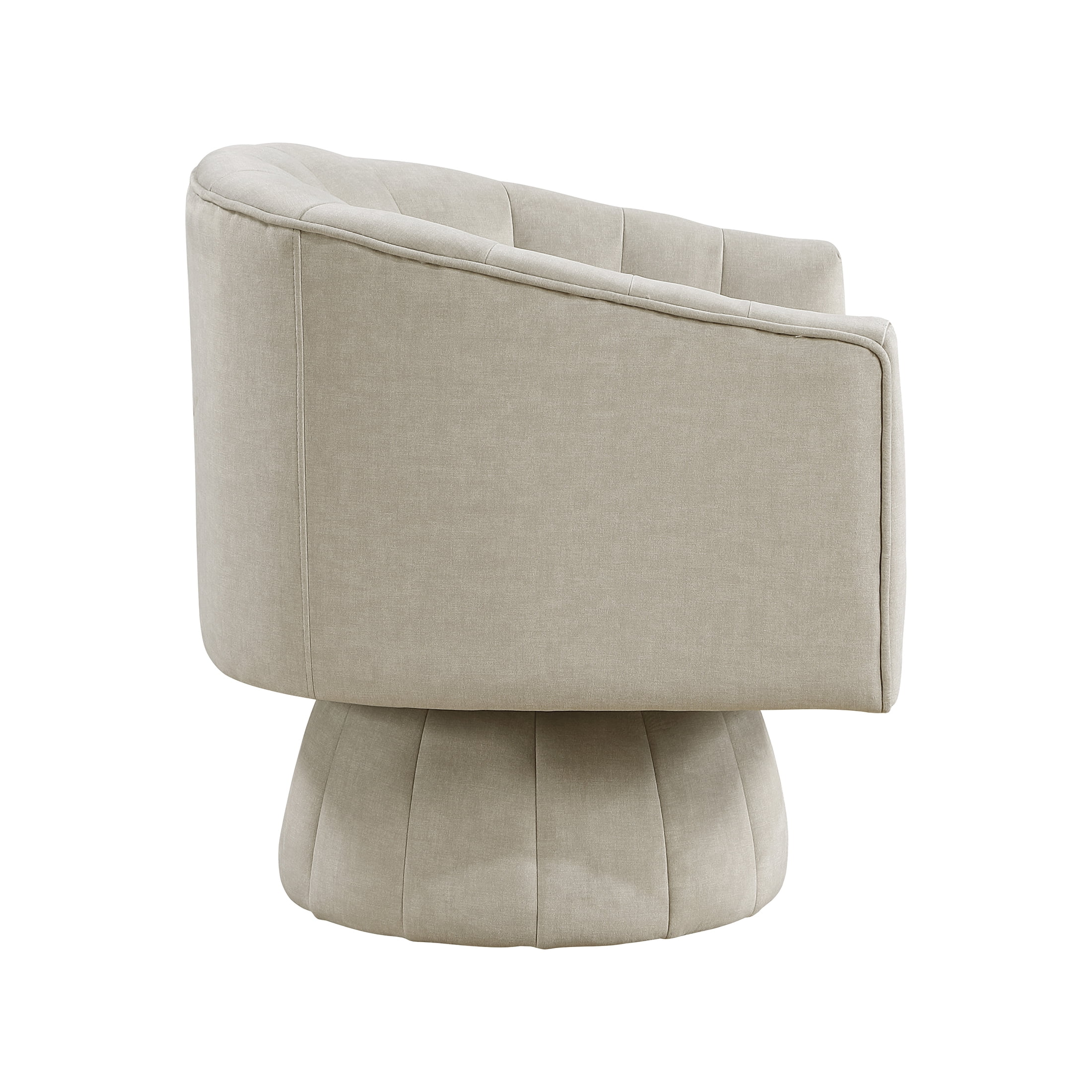 OakvillePark Fenwicke Velvet Swivel Barrel Chair, Taupe