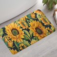 thumbnail image 2 of Dark Green Sunflower Pattern Bathroom Rugs Mat,Non Slip Microfiber Bathroom Rug,Rubber Backing,Soft Bathroom Mats for Bathroom Floor,Tub and Shower,17x30in(43x75cm), 2 of 5