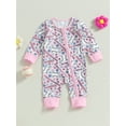 thumbnail image 2 of Bagilaanoe Newborn Baby Girl Boy Jumpsuits Cartoon Print  Long Sleeve Bodysuit 3M 6M 12M Infant Zipper One Piece Romper, 2 of 8