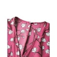 thumbnail image 4 of Daeful Robes Midi Manches Courtes Longue Robe Imprimé Floral Été Plage Robe Décontractée Bohème Col en V Rouge Vin m, 4 of 9