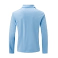 thumbnail image 5 of XIYON Mens Long Sleeve Polo Shirts Men's Solid Lapel Shirt Casual Holiday Shirts Tops Classic Comfortable Men's Shirts, 5 of 5