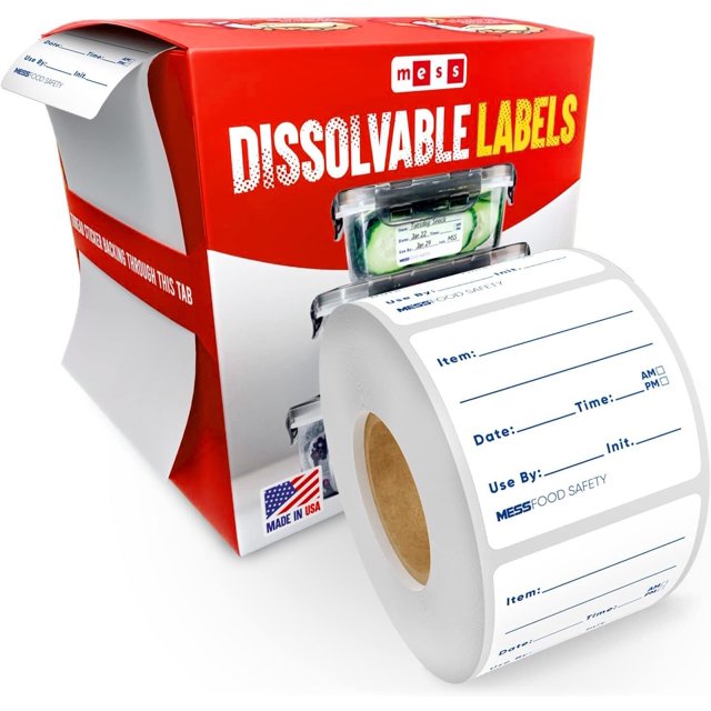 shiyou-Dissolvable Food Labels for Containers \u2013 Mason Jar Labels - Dissolvable Labels Work in 30 Seconds \u2013 Removable Freezer Labels for Food Containers - Canning Labels - Kitchen Stickers (