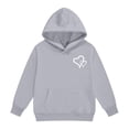 thumbnail image 5 of GiLiling Girls Preppy Heart Sweatshirt, Oversized Pullover Sweatshirt, Kids Fall Winter Long Sleeve Cute Print, Trendy Hoodie (Grey, 2-3 Years), 5 of 8