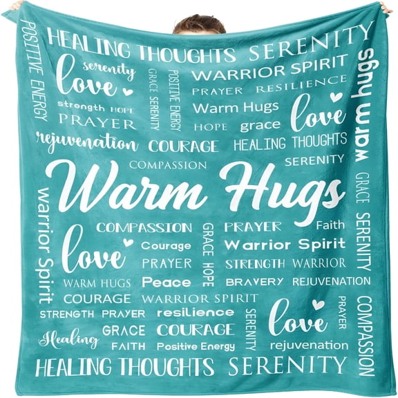 AUQ Healing Blanket - Get Well Gifts for Women Men,Cancer Care,Thinking of You Gift,Sympathy Inspirational Blankets,Soft Throw Blanket 50"x60"