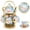 Blue, variant on WANCHIY 20-Piece CoffeeTea Set – Porcelain with Gold Floral Design, Includes Teapot, Cups, Saucers & Metal Holder
