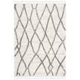 thumbnail image 2 of SAFAVIEH Berber Fringe Amyas Geometric Shag Area Rug, Creme/Black, 6' x 9', 2 of 10
