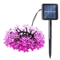 Somnr Christmas Solar Lights Outdoor Lighting Cherry Blossom Solar String Lights,22.96ft 50LED for Indoor Outdoor, Patio, Lawn, Garden, Christmas, and Holiday Festivals (Pink)