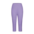 thumbnail image 4 of Drovellove Women's Plus Size High Waisted Cropped Leggings with Lace Trim - Slim Fit Stretch Yoga Pants for Workout or Casual Summer Style, 4 of 6
