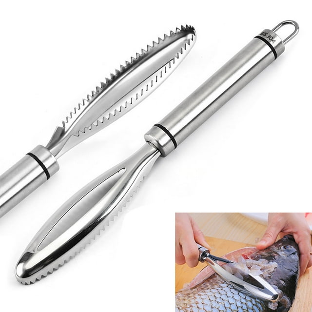 LSLJS Brosse à Gratter le Poisson en Acier Inoxydable Échelle de Cuisine Outil de Peau Râpe Rapide, Ustensiles de Cuisine & Gadgets