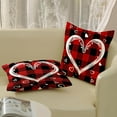 thumbnail image 5 of Valentines Day Pillow Covers 18x18 Set of 2, Buffalo Plaid Love Hearts Decor Valentine's Day Throw Pillows Mother''s Day Farmhouse Decorative Red Pillowcase Outdoor Cushion Case for Sofa Couch, 5 of 6