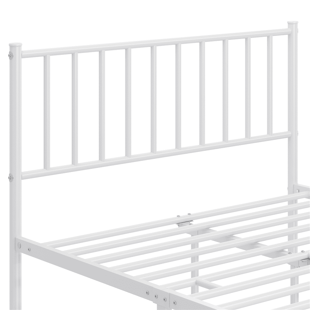 Renwick Metal Platform Full Bed with Spindle Headboard and Footboard for Adult, White