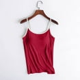 thumbnail image 3 of Scyoekwg Womens Tank Tops Crew Neck Adjustable Slim Camisole Tank Top Without Steel Ring Underwear Yoga Sports Tank Tops Solid Color Comfy Sling Shirts Summer Casual Blouses (Red,XXL), 3 of 5