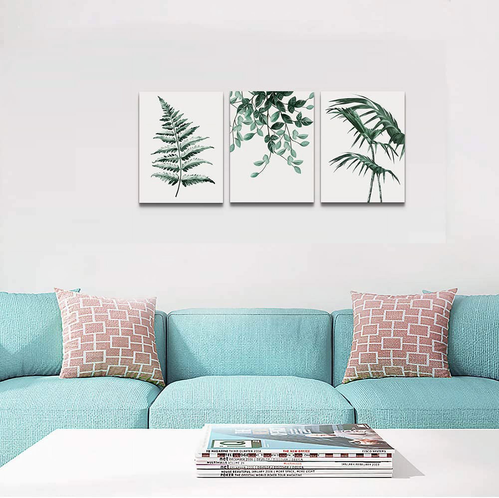 Bedroom Wall Decor Canvas Wall Art For Living Room Modern Wall Decorations For Kitchen Green Plant Canvas Painting Office Canvas Art Farmhouse Wall Pictures Artwork Bathroom Home Decoration 3 Pieces