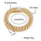 thumbnail image 2 of Conjunto De Pulsera Y Cadena Cubana Hip-hop Dorada Malubero Malu1749, 2 of 3